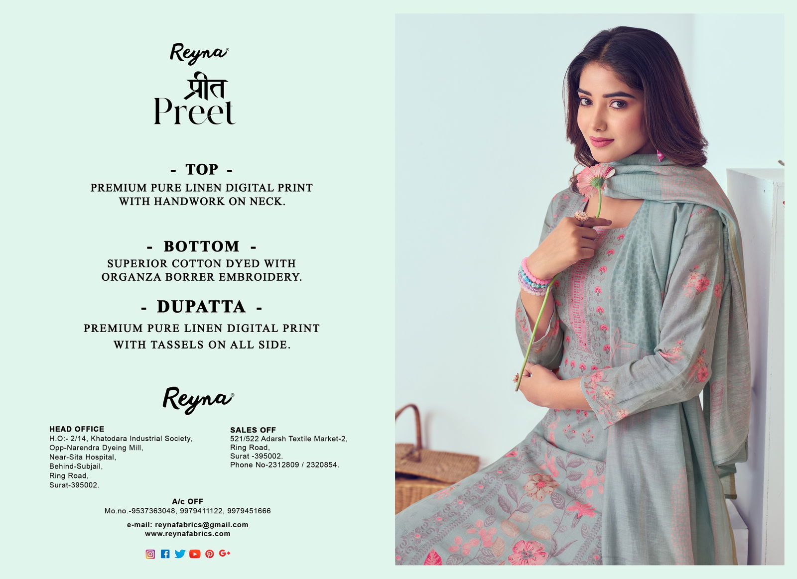 Preet By Reyna Linen Printed Wholesale Dress Material Suppliers In Mumbai